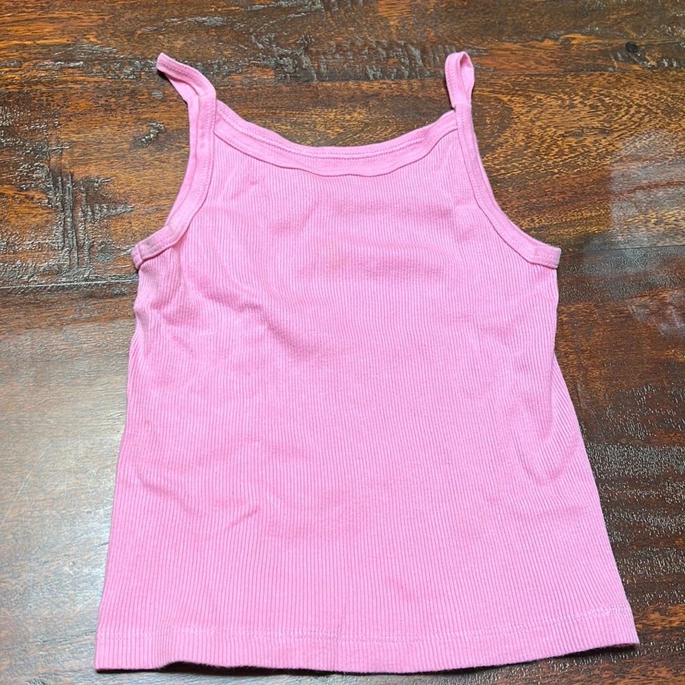 John Galt Pink Ribbed Tank Top OS